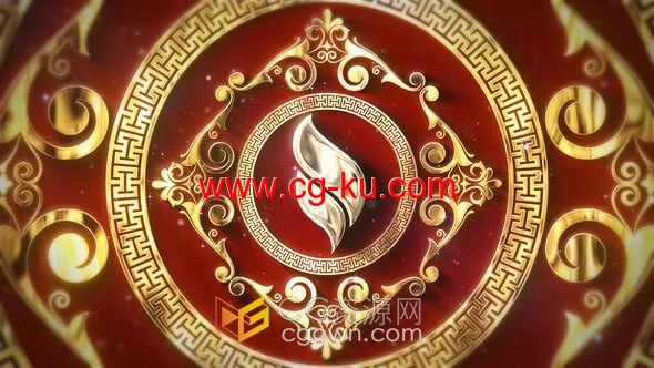 豪华中国风花卉边框图案画框 视频片头动画-AE模板的图片1