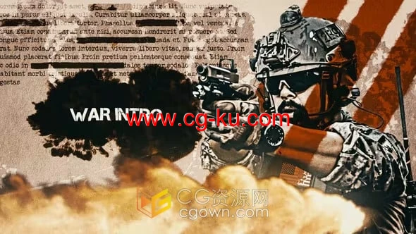 战争历史纪录片军事新闻视频介绍动画效果-AE模板的图片1