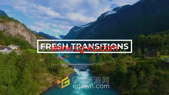 Fresh Transitions AE模板图形动画遮罩视频转场效果的图片1