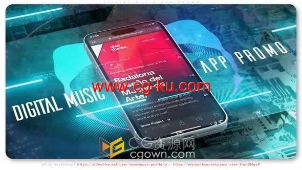数字音乐APP应用程序宣传片广告视频-AE模板的图片1