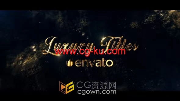 抽象粒子背景金色宣传文字标题动画开场视频-AE模板的图片1