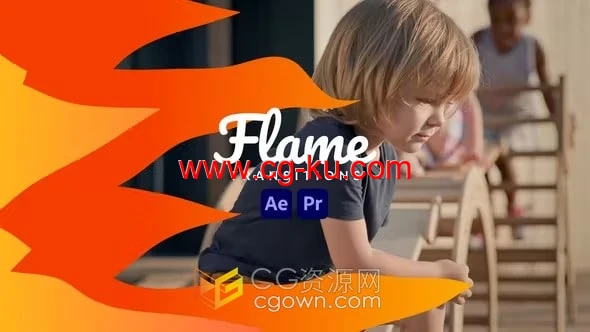 Flame Transitions AE与PR模板12组卡通火焰过渡视频转场效果的图片1