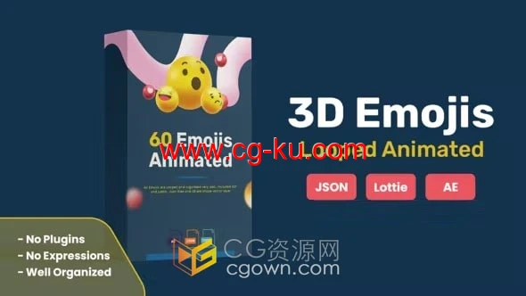 AE模板-彩色循环动画3D表情符号社交媒体网络动态图标的图片1
