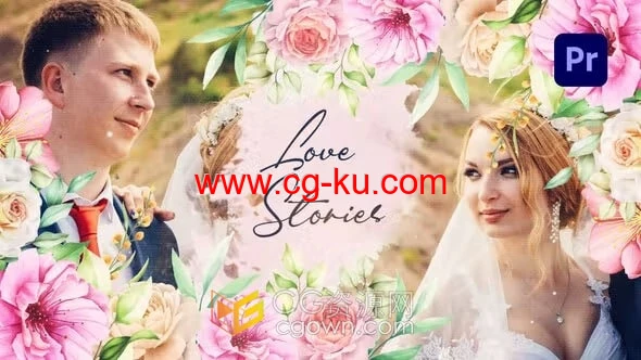 AE与PR模板-明亮优雅水彩花卉婚礼相册婚宴邀请函视频制作的图片1