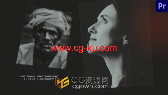 PR模板-制作经典黑白摄影作品人物肖像艺术相册视频专辑的图片1