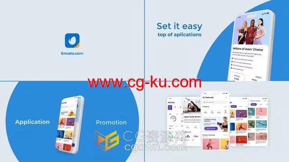健身应用程序介绍APP宣传广告-AE视频模板的图片1