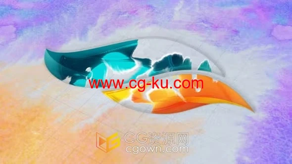 素描水彩画笔油漆墨水标志艺术LOGO-AE片头模板的图片1