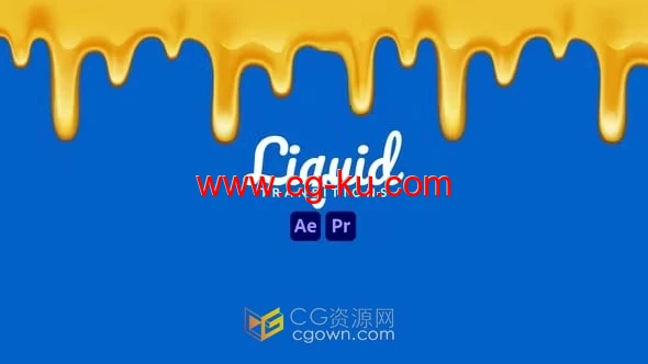 AE与PR转场模板下载多彩液体过渡卡通水滴液体擦拭动画的图片1