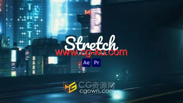 AE与PR拉伸过渡模板-时尚拉伸效果科技像素化转场素材的图片1