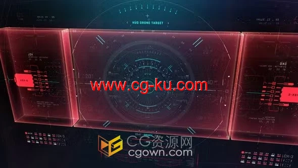 AE模板-HUD屏幕界面视频游戏网页设计信息图技术元素的图片1