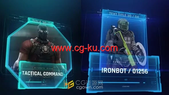 HUD 3D Profiles 4科技信息图表界面-AE模板的图片1