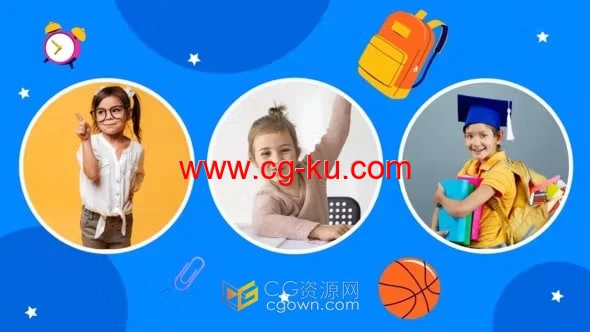 回到学校开学儿童学生培训介绍视频宣传片-AE模板的图片1