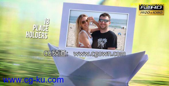 度假纸船图库 Videohive Paper Boats Gallery AE模板的图片1