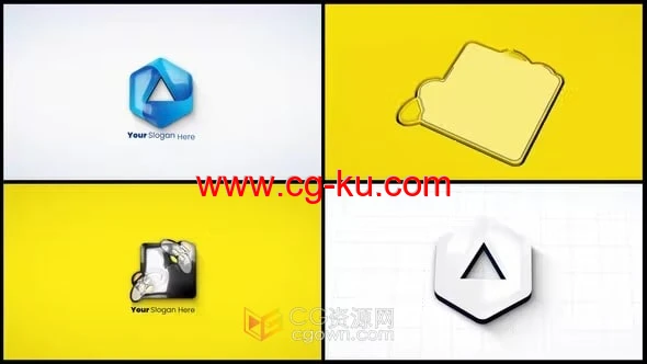 3D挤出LOGO动画标志视频片头制作-AE模板下载的图片1
