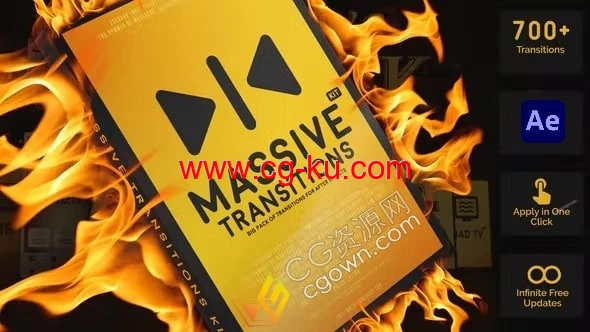 米松独家Massive Transitions AE脚本扩展预设包750+种视频转场过渡效果的图片1