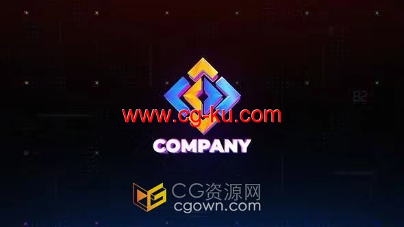 赛博朋克未来高科技LOGO故障特效视频片头-AE模板的图片1