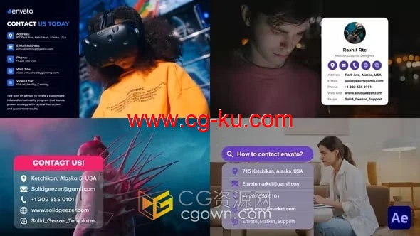 列表文字标题介绍联系我们字幕动画-AE模板的图片1