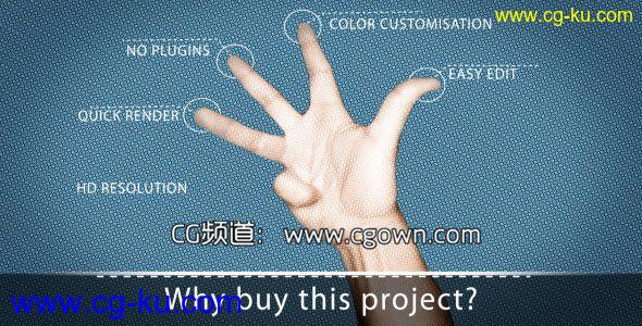 5种手式标志介绍Videohive 5 Reasons – logo intro AE模板的图片1