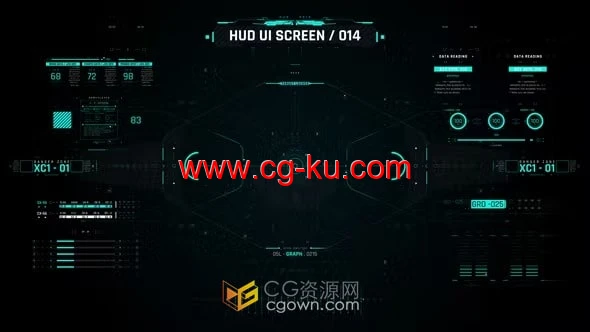 HUD Screen Interface 4科技感屏幕界面元素-AE模板的图片1