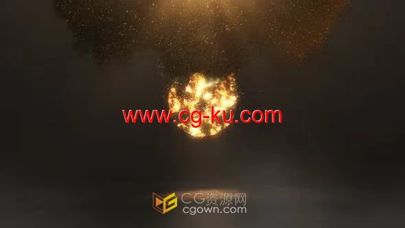 AE模板-动态动画火球盘旋强大冲击波标志火焰LOGO的图片1