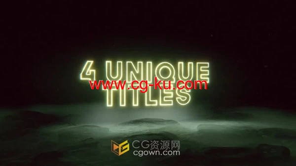 AE模板-3D场景明亮多彩霓虹灯风格展示标题LOGO动画的图片1