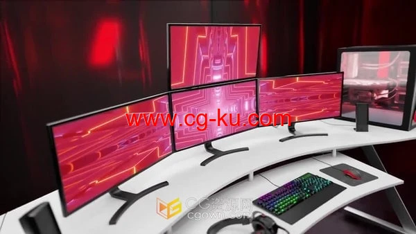 AE模板-游戏设置3D场景游戏频道直播介绍开场白的图片1