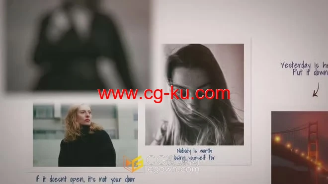 AE照片模板-柔和漏光简单文字动画平滑过渡效果浪漫视频相册的图片1