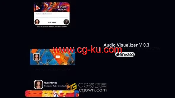 音频场景音乐可视化工具歌曲宣传AE视频模板的图片1