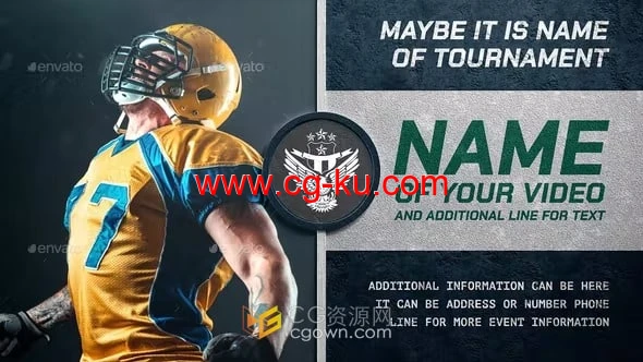 足球赛事介绍体育运动学生比赛开场视频-PR模板的图片1