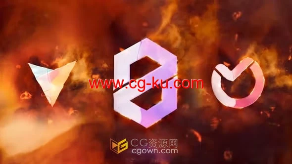 AE模板-火焰风暴LOGO动画电影大片标志片头的图片1
