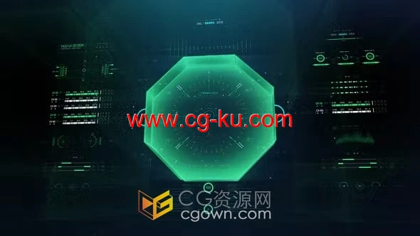 HUD Screen Interface 3D 2科技HUD元素-AE模板的图片1