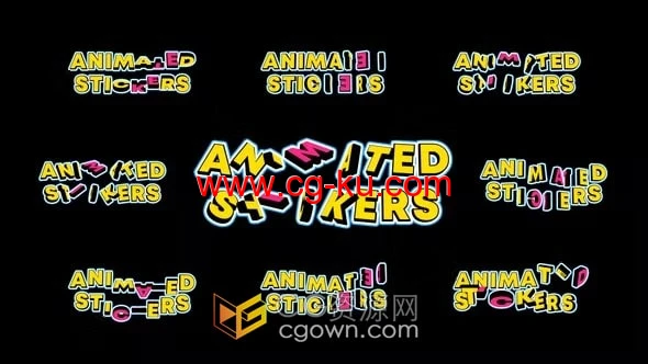 40个3d文字效果动画贴纸-AE模板免费下载的图片1