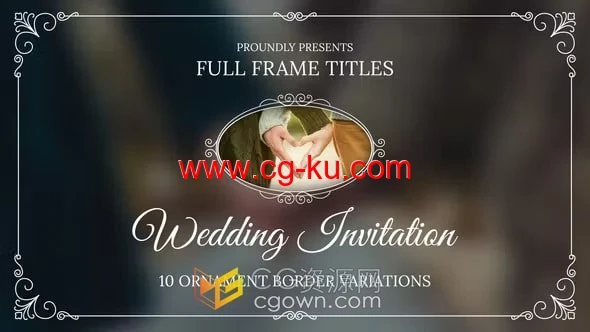 优质奢华浪漫视频动画全画幅婚礼请柬活动邀请函-AE模板的图片1