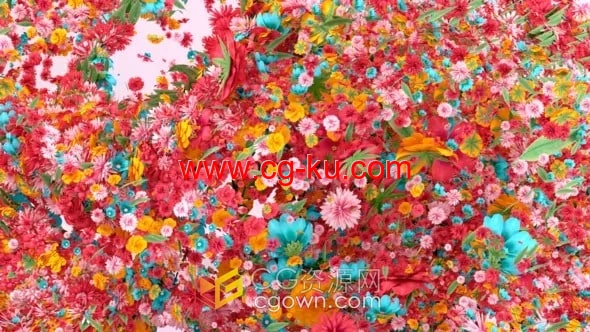 艳丽花朵花海LOGO动画-AE标志模板的图片1