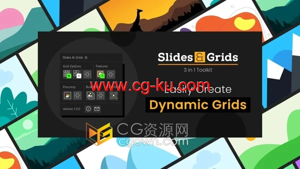Slides & Grids V1.0 AE脚本创建动态网格照片视频墙动画的图片1