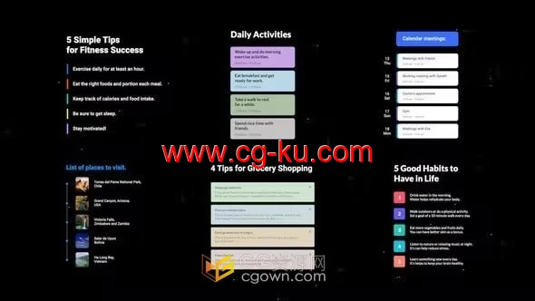 步骤列表元素提示动画列表标题场景-AE模板的图片1