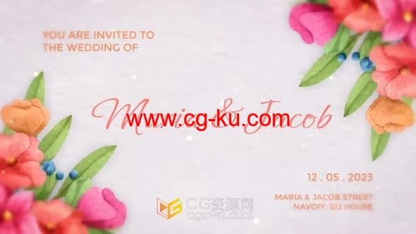 婚礼请柬开业庆典晚会仪式活动邀请函小视频-AE模板的图片1