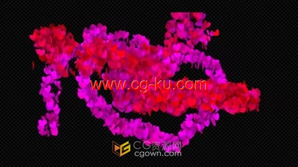 AE模板-心形路径动画情人节婚礼视频浪漫爱心元素的图片1