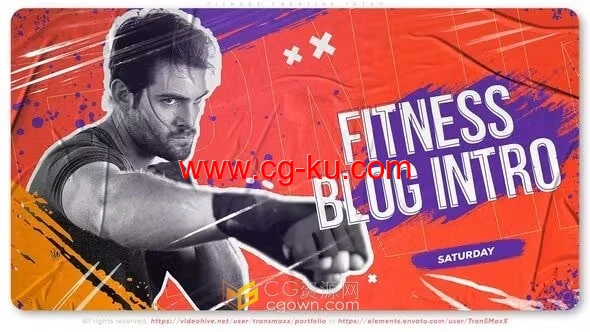 AE模板-健身中心宣传体育赛事广告很酷的运动带侵略性动画的图片1