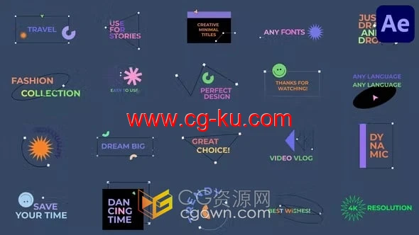 多彩简约创意现代文本动画AE模板的图片1