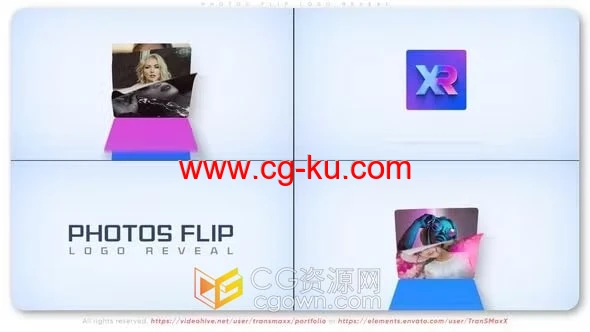 使用翻转照片制作标志动画-AE模板的图片1