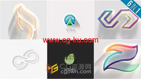 AE模板-大气光泽感艺术几何描边绘图标志动画的图片1