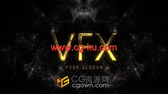 金色流动粒子汇聚生成大气晚会标题片头LOGO动画-AE模板的图片1