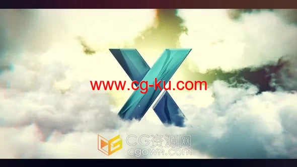 穿梭云层LOGO动画电影宣传视频片头效果-AE模板的图片1