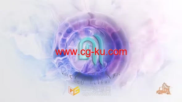 AE模板-水彩描边3d艺术水波纹效果LOGO动画的图片1