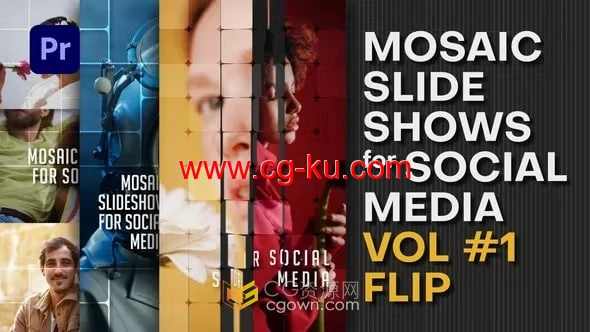3套共18种马赛克动画展示照片幻灯片短视频效果-PR模板的图片1