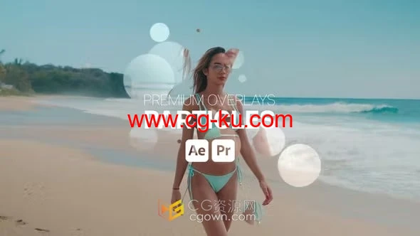 高级叠加频闪光斑粒子转场元素-AE与PR过渡模板的图片1