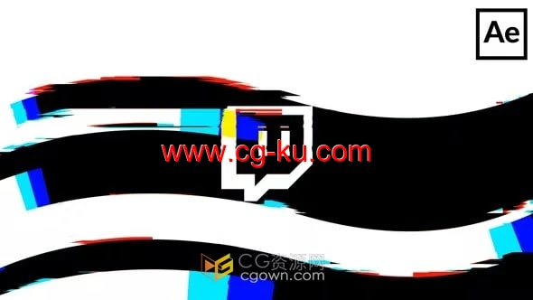 毛刺过渡故障标志3d结束屏幕动画效果-AE模板的图片1