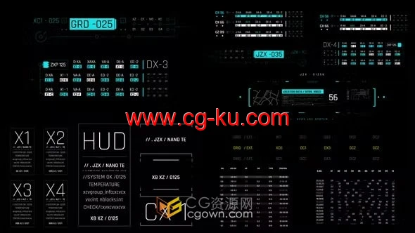 13个HUD 文本元素-AE模板免费下载的图片1