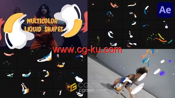 卡通抽象图形动画元素制作音乐视频精美情节提要转场-AE模板的图片1